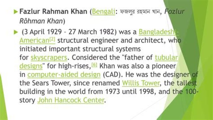 Fazlur Khan (Architect) - Age, Birthday, Bio, Facts, Family, Net Worth, Height & More