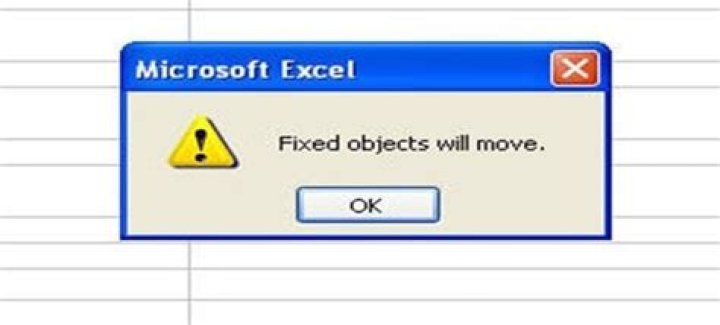 How do you fix excel error fixed objects will move