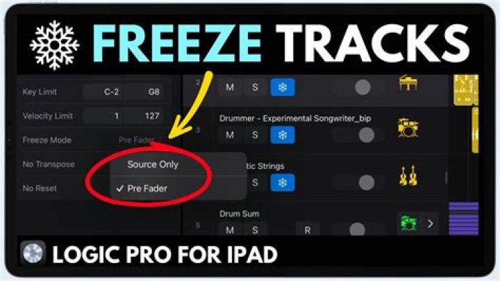 How to freeze tracks in logic