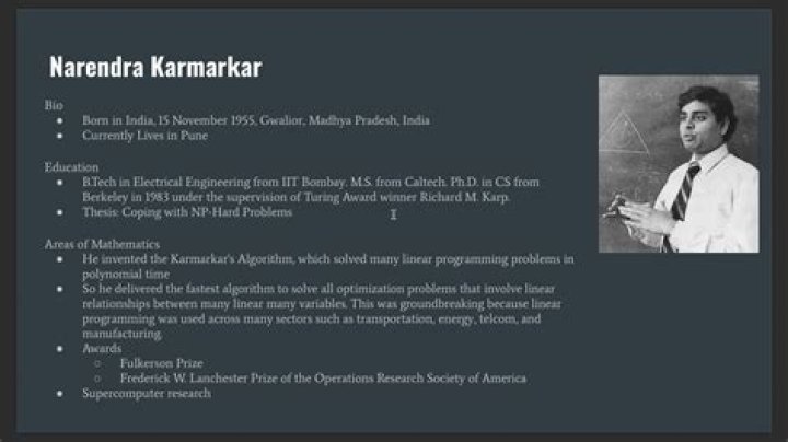 Narendra Karmarkar Biography, Age, Height, Wife, Net Worth, Family