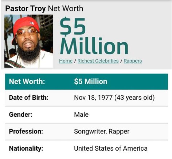 Pastor Troy Net Worth, Income, Salary, Earnings, Biography