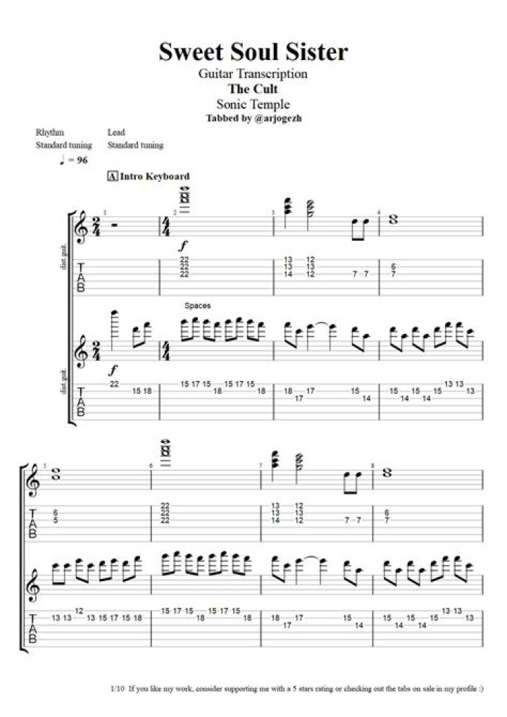 The Cult’s
Sweet Soul Sister Lyrics